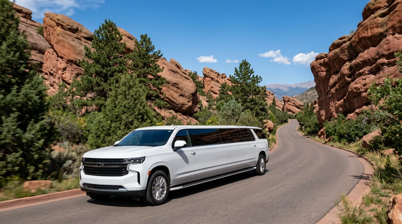 Keystone white Chevy Suburban 20 passenger stretch limo
