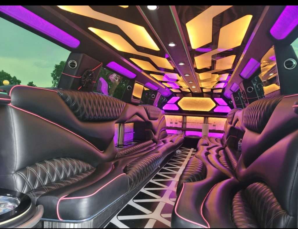 White 20-passenger Escalade stretch limo in Keystone
